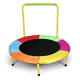 hj JH Kinder-Trampolin, bunt, faltbar, langlebig, mit Griff, für drinnen und drauß