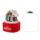YUNXIAO Weihnachten 2021 Bausteine Serie mit Licht - Weihnachtsschnee Lebkuchenhaus, Kompatibel mit Lego Weihnachten 2021
