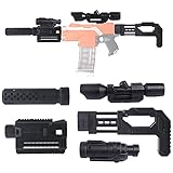 Upgrade Zubehör Set für Nerf, schwarz Schalldämpfer Vohrrohr Adapter Taschenlampe Zielfernrohr Rifle Butt für Stryfe/Modulus IonFire/Motorized/Modulus ECS-10 Series B