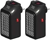 Sichler Haushaltsgeräte Heizgeräte: 2 Mini-Steckdosen-Heizlüfter, Timer, 2 Geschwindigkeits-Stufen, 350 W (Heizung Steckdose)