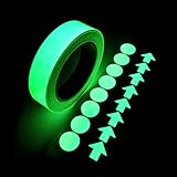 Im Dunkeln leuchten Selbstklebeband, grünes Licht Leuchtband Aufkleber 20 Fuß X 0,8 Zoll Abnehmbare wasserdichte langlebige Wearable Stabile Sicherheit Fluorescent Emergency R