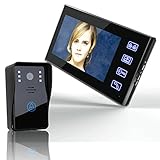 keduoduo 7'Video-Türsprechanlage Intercom-Türklingel-Touch-Schaltfläche Remote Unlock Nachtsichtsicherheit CCTV-Kamera-Home-Überwachung