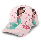 SUUJ Baseball Cap Hawaiian Mermaiddesign Mode Männer und Frauen Bequemer Trucker Hut mit gebogenem Rand zum Laufen, Radfahren, Angeln, Tennis, Golf, Outwork, Gartenarb
