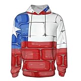 Chile Flag Teen Hooded Sweatshirts Casual 3D Digital Print with Pocket for Teen Boys and Girls Sweatshirt, Schwarz , 10 - 12 J