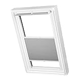 Dachfenster Waben Plissee ohne Bohren passend für Velux Fenster Plisseerollo Faltrollo verspannt Klebemontage (FK08, Grau Tageslicht)