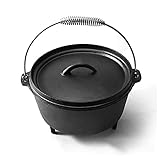 shandianniao Outdoor unbeschichteter Gusseisentopf,dreibeiniger Eintopftopf,Suppenpicknicktopf,Gusseisen-Hot Pot,offene Flamme (Color : B, Size : 30cm)