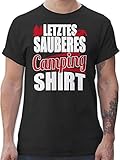 Hobby Outfit - Letztes sauberes Camping Shirt - XL - Schwarz - Camping t-Shirt männer - L190 - Tshirt Herren und Männer T-S