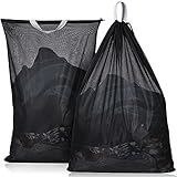 Wäschenetz für Waschmaschine - Groß Wäschesäcke 60x90cm，Laundry Bag Mit Verstärktem Griff und Kordelzug Verschluss für Gardinen, Mäntel, Kissen, Kleidung (Schwarz)
