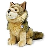 Kuscheltier Wolf sitzend 28 cm hoch Plüschtier Wolfshund * E