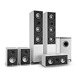 NUMAN Reference 851-5.1 Soundsystem, Lautsprecher, Heimkinosystem, 120 Watt, 2 x Standlautsprecher, 2 x Regallautsprecher, 1 x Center-Lautsprecher, 1 x Subwoofer, Line-Ausgang, weiß