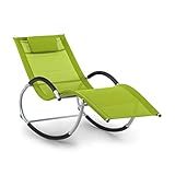 blumfeldt Westwood Rocking Chair Schaukelliege mit ergonomischer Liegefläche, extrem strapazierfähige Materialien, Pflegeleichte Textilstruktur, Wasserabweisende Pulverbeschichtung, grü