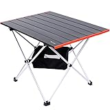 Campingtisch, Sportneer Klapptisch Camping, Aluminium Camping Tisch Leichte mit Tasche, Leicht zu tragen, klappbar Tisch Präfekt für Picknick Kochen Garten Wandern Reisen, Rot, L