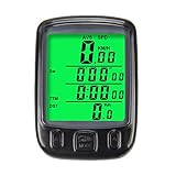 conpoir Fahrrad-Tachometer Wasserdichter Fahrrad-Fahrradcomputer Fahrrad-Kilometerzähler mit LCD-Display und Multi-Funk