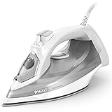 Philips Dampfbügeleisen 5000 Series DST5010/10-2.400W, konstante Dampfleistung von 40 g/Min, 160 g Dampfstoß, SteamGlide Plus Bügelsohle, Vertikaldampf, silber/weiß