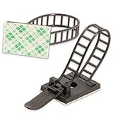 Flexowire 50 Stk. Kabelklemme Kabelclip Kabelhalter selbstklebend Kabelclips mit Kleber oder als Kabelbefestigung Drahthalter für Wand oder Schreibtisch (Schwarz)