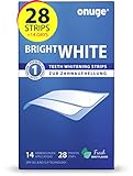 Onuge Bright White Teeth Whitening Strips – Bleaching-Strips zur Zahnaufhellung – Ohne Peroxid – 28 Streifen für 14 Tag