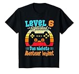 Kinder Gamer Geburtstag 6 Jahre Junge Geburtstagsshirt Level 2015 T-S