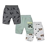 KeeFsion Jungen Shorts 3er Sommer Shorts Kinder Baumwolle Kurze Hosen Pull-on Freizeit Shorts 1-9 Jahre - J-110