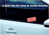 INDIGOS UG - Aufkleber / Autoaufkleber nix 'KEINE KARTE - KEIN VERKAUF - MEIN AUTO' gegen nervige Autohänder - rot - 2'er Sparset - 100x57