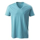 PHYNE Premium V-Neck T-Shirt aus 100% Bio-Baumwolle, GOTS Zertifiziert (türkis, XL)