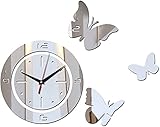 DSADDSD Home Wanduhren Mode Wanduhr Digitale Uhr DIY 3D. Spiegel Aufkleber Küche Home Office Wohnzimmer Dekor Kunst Moderne Uhren (Farbe: Silber) Home (Color : Silver)