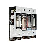 QIFFIY Faltschrank Schrank Kunststoff Tragbare Kleiderschrank for Schlafzimmer Kleidung Schrank Kommode Mehrzweckwürfel Speicherorganisator Umzugskartons Schrank Kleiderschrank (Color : A)