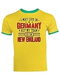 Patriots New England Pats Football Super Bowl Premium Ringer T-Shirt Herren Trikot, Größe:XXL, Farbe:Gelb Grün (Sunflower Kellygreen F159)
