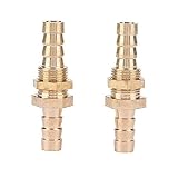 2 Stück Schlauchtülle, Messing Schlauchanschluss Adapter, Schottverschraubung für Verschraubung Schlauch Rohrverbindung(10mm)