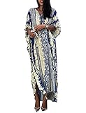 Orshoy Damen Baumwolle Kaftan Maxi Strandkleid Bikini Coverups Beachwear Turkish Kaftans Long Swimsuit lose Oversize Bikini Umhang Langes Kleid One S