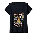 Damen Dirndl? Brauch i ned i bin nur zum Sauffa da Ersatz Trachten T-Shirt mit V