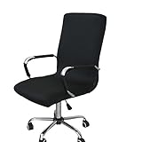 Gaeruite Stuhlhusse Bürostuhl Schreibtischstuhl Drehstuhl Bezüge ,Dehnbar Rotierenden Sessel Cover Schonbezug (M, Black)