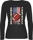 Shirtracer American Football Outfit Trikot - American Football Flagge - Vintage - M - Schwarz - Fun - BCTW071 - Langarmshirt D