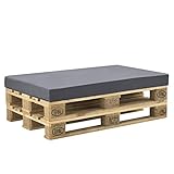 [neu.haus] Schaumstoff mit Bezug im Set Palettenkissenbezug 120x80x10cm Dunkelgrau ÖKO-TEX Standard In- & Outdoor Palettenkissen Sitzkissen Palettenpolster Waschbar Wasserabw