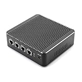 Firewall Hardware, Pfsense, Mikrotik, VPN, Network Security Appliance, Router PC, Intel Celeron 4 Cores J4125, RS34, 4 x Intel I211 Gigabit LAN/USB2.0/USB3.0/VGA/HDMI/Fanless, (4G RAM/128G SSD)