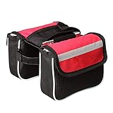 UKKO Bag Pack Fahrradzubehör Fahrradbeutel Front Frame Hard Shell Aufbewahrungstasche Fall Radfahren Zubehör-Red,C