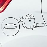 Autoaufkleber Cat Tankdeckel Futternapf Katze versch. Farben (Schwarz)