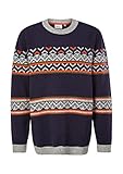 s.Oliver Big Size Herren Wollmix-Pulli mit Muster Dark Blue Knit LT