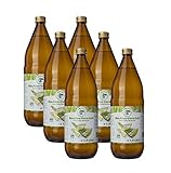 Bio Aloe Vera Saft 6 x 1l, naturtrüber Direktsaft, ohne Zuckerzusatz, vegan, kontrolliert biologischer Anbau,