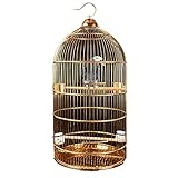wanhaishop Großer Vogelkäfig Luxus Europäischer Stil Großer Edelstahl Vogelkäfig Runder Käfig Myna Papagei Vogelkäfig Für mittel- und große Vögel oder Hoteldekoration Doppelkäfig (Color : A)