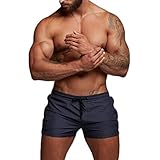 Celucke Sommer Badehose Herren Schwimmshorts mit Reißverschluss Taschen und Kordelzug, Männer Badeshorts Kurze Schwimmhose Bademode Schnelltrocknend (Blau, XXXL)