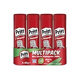 Pritt Klebestift, sicherer und kinderfreundlicher Kleber für Kunst und Bastelarbeiten, starker Klebstoff für Schule & Bürobedarf, 4x43g Pritt S