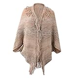 ZYYM Poncho Damen Vintage Elegant Warm Überwurf Schal Strick Capes für Frauen Wrap Damen Winter Umhang Strickjacke Warm Mäntel Poncho Cape Damen Stilvoll Strickjacke Einfarbig