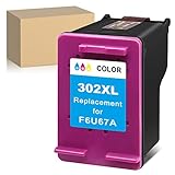 Wiederaufbereitete Tintenpatrone für HP 302 302XL für HP Officejet 5220 5230 3830 3831 3832 3835 4650 5252 5255 Deskjet 1110 2130 2132 3630 3636 Envy 520 4524 4525 4527 4655 (1 Farbe)