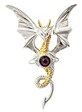 Himmlischer Drache - Für inneren Frieden - Anne Stokes Mythische Gefährten Amulette - Aus 925er Sterling Silber gefertigt und mit einer 925er Silberkette ausg