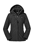 Schöffel Damen 3in1 Jacket Partinello L wind- und wasserdichte Winterjacke mit separat verwendbarer Fleece Jacke, bequeme Regenjacke mit verstellbarer Kapuze, black, 38