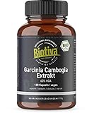 Biotiva Garcinia Cambogia Extrakt Bio hochdosiert 120 Kapseln - 2 Monatsdosis - vegan - Malabar Tamarinde - hergestellt und kontrolliert in Deutschland (DE-ÖKO-005)