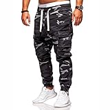 Oliviavane Männer Freizeithose Mode Camouflage Cargo Hose Herren Lose Hübsche Pocket Jeans Pants Tooling Tarnhose Werkzeughose Gym Fitness Jogging