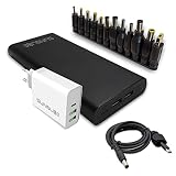 Sunslice Externer Akku für Laptop und Telefon, 26800 mAh USB-C 100 W, ideal für Dell, HP, Lenovo, Kabel mit Mehreren Adaptern inklusive + Ladegerät 65 W…
