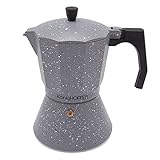 Herd Expresso Maker Kaffee Perkolator Grau Stein Marmor 9 Tassen Espressokocher Induktion Gas 450