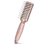 Navaris Tunnelbürste zum Föhnen und Stylen - Haar Bürste Skelettbürste für kurze und lange Haare - Haarbürste in Metallic Roség